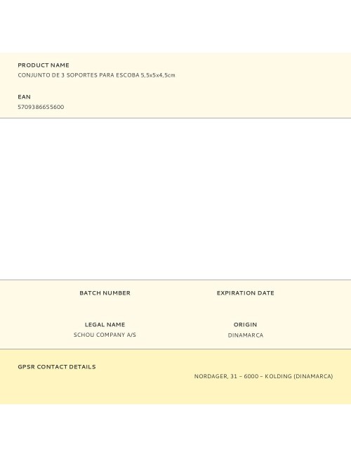 Conjunto de 3 soportes para escoba 5,5x5x4,5cm