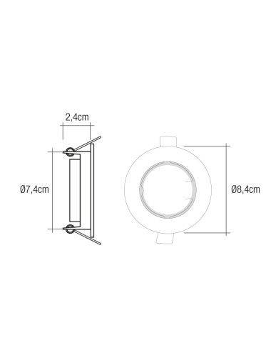 Aro halogeno metálico. oscilante. color oro viejo. ø8,4cm edm