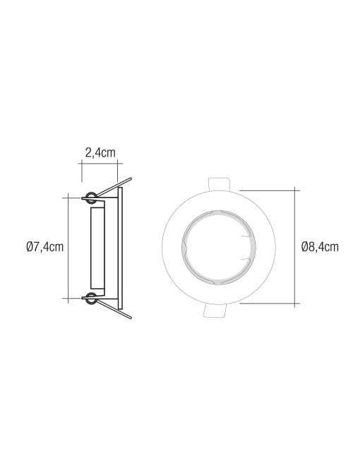 Aro halogeno metálico. oscilante. color oro viejo. ø8,4cm edm