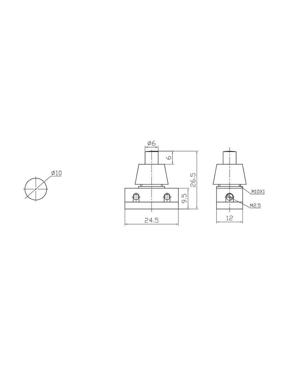 Interruptor unipolar pulsador 2a 250v blanco