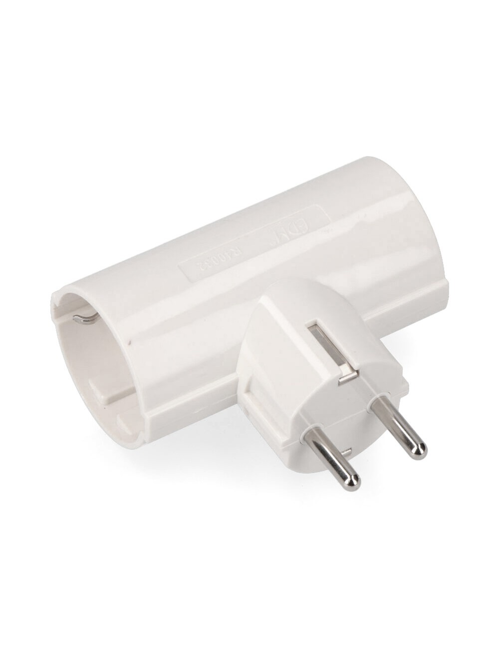 Adaptador doble 2p+t, 16a 250v~ , blanco (retractilado)