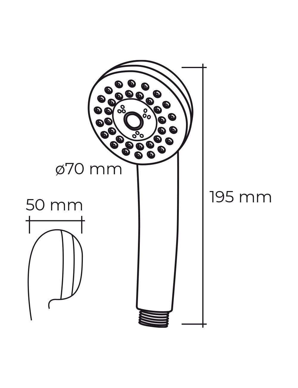 Mango de ducha anticalcareo clasico 3 funciones color cromo