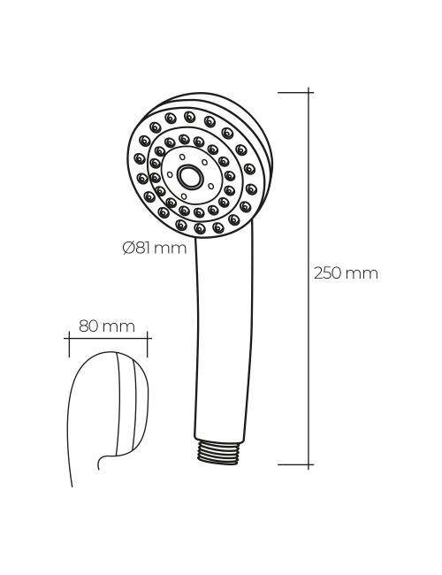Mango de ducha anticalcareo clasico 5 funciones color cromo
