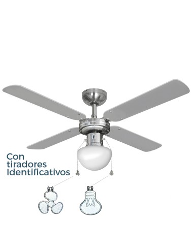 Ventilador de techo modelo caribe. color cromado. potencia: 50w aspas: ø102 cm edm