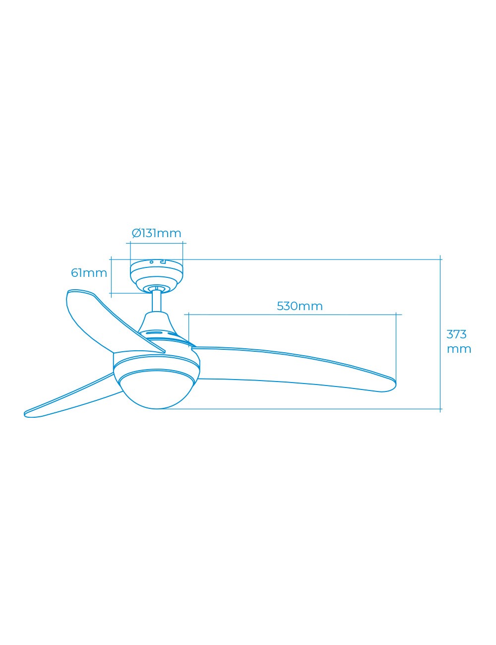 Ventilador de techo modelo egeo. color cromado potencia: 60w aspas: ø122cm con mando a distancia edm