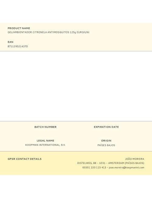 Gel/ambientador citronela antimosquitos 125g euro/uni