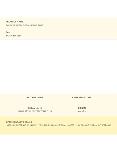 Colgador doble de aluminio rojo