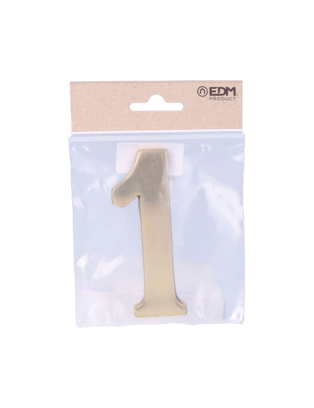 Número 1 latón pulido 10cm fijación invisible