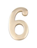 Número 6 latón pulido 10cm fijación invisible