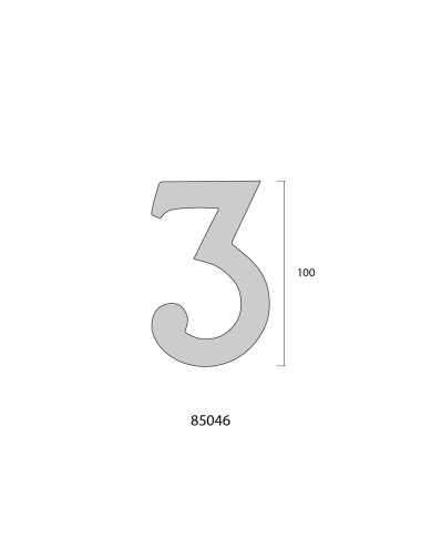 Número 4 niquel mate 10cm fijación invisible