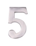 Número 5 niquel mate 10cm fijación invisible