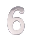 Número 6 niquel mate 10cm fijación invisible