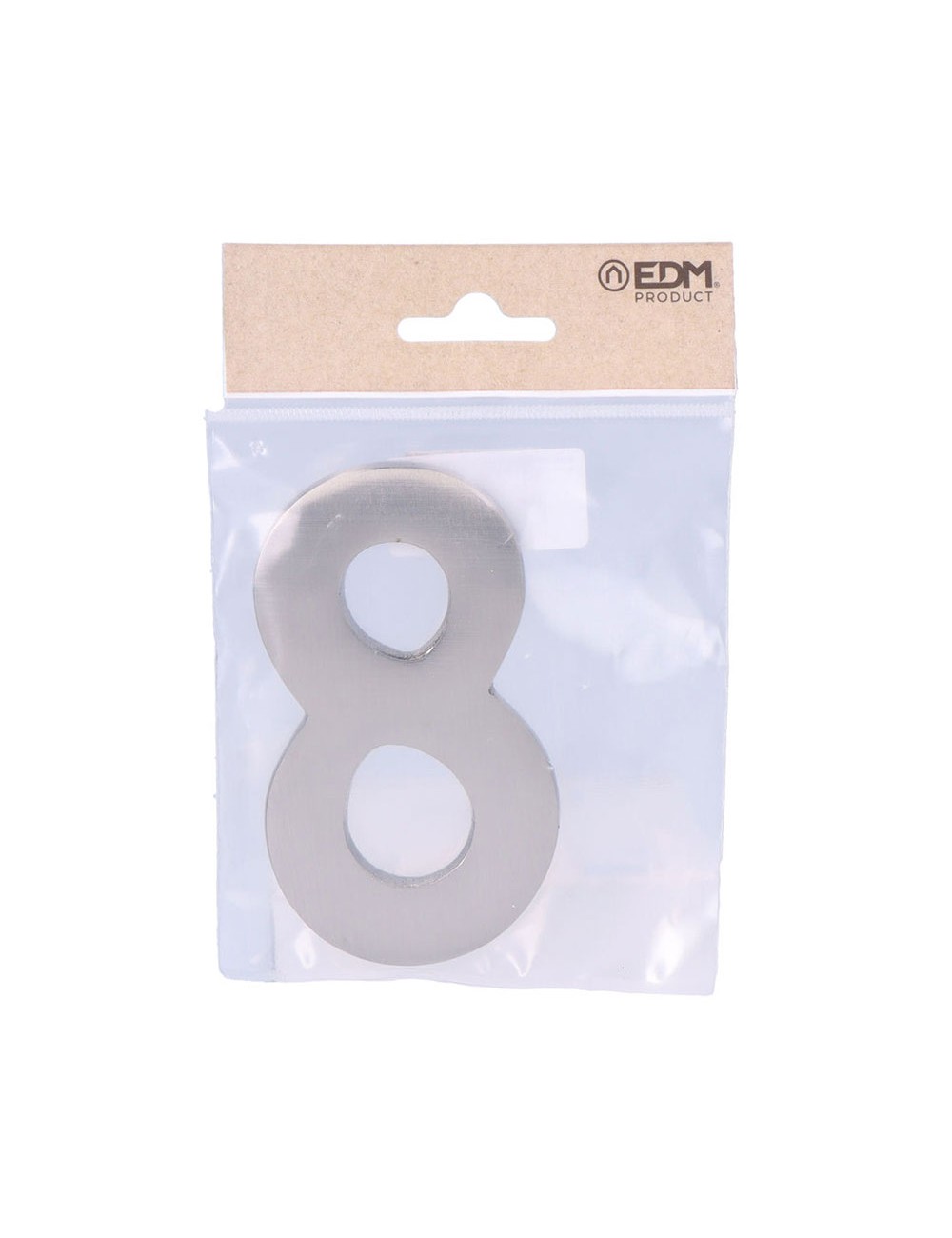 Número 8 niquel mate 10cm fijación invisible