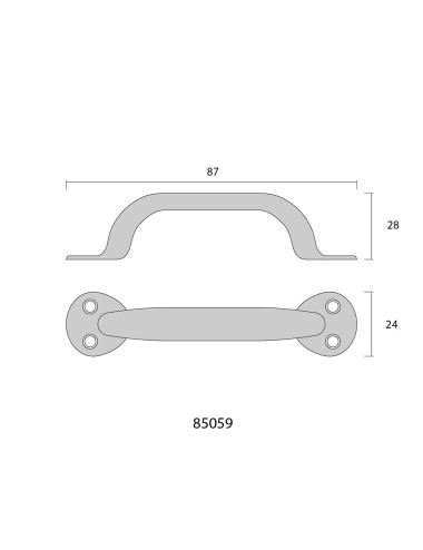 Tirador de puerta de chapa metálica plegada 85mm