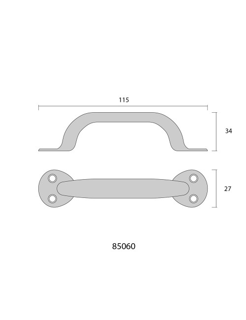 Tirador de puerta de chapa metálica plegada 115mm