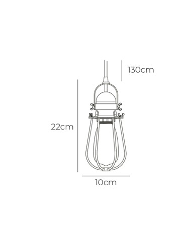 Lámpara de techo metalica vintage e27 60w color negro ø10 x 22 cm