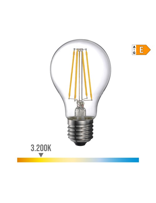 Bombilla standard con filamento de led e27 6 w 800 lm 3200 k luz calida ø6 x 10,6 cm