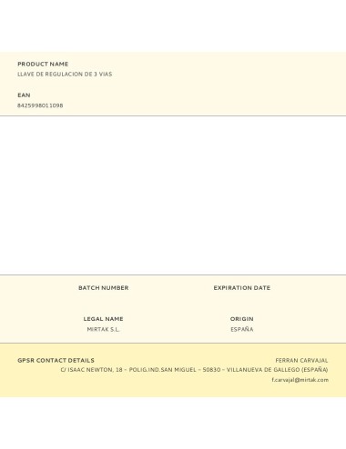 Llave de regulacion de 3 vias