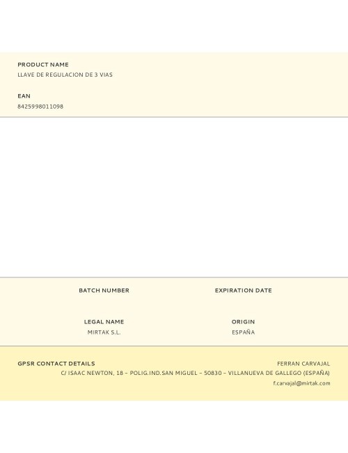 Llave de regulacion de 3 vias