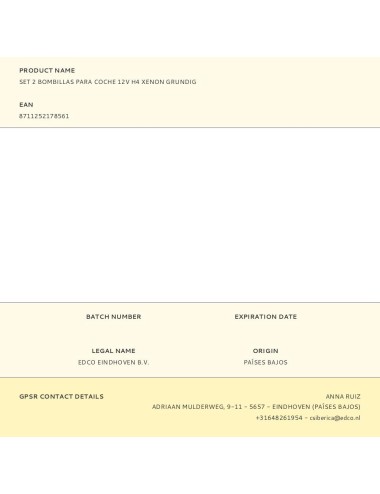 Set 2 bombillas para coche 12v h4 xenon grundig