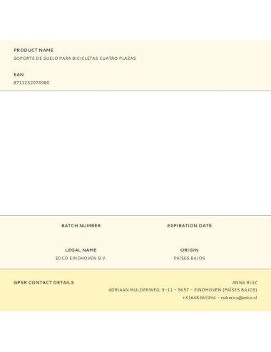 Soporte de suelo para bicicletas cuatro plazas