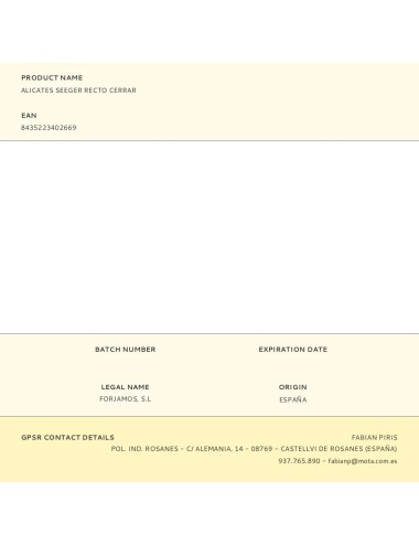 Alicates seeger recto cerrar 180 mm