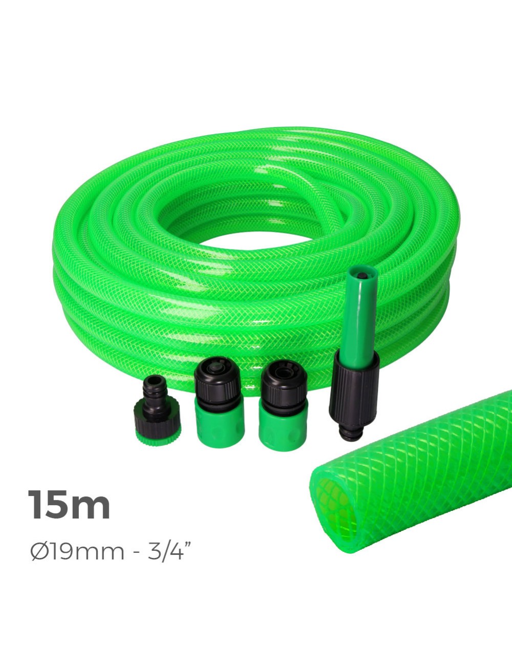 Kit manguera de jardin estandar 15 m (3/4" 19 mm)