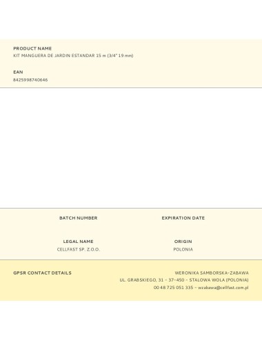 Kit manguera de jardin estandar 15 m (3/4" 19 mm)