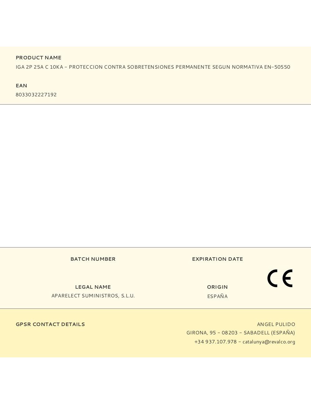 Iga 2p 25a c 10ka - proteccion contra sobretensiones permanente segun normativa en-50550