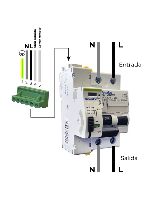 Interruptor diferencial 2p 40a 30ma ac c/reconexion automatica con 3 tiempos de rearme 10/60/300 segundos
