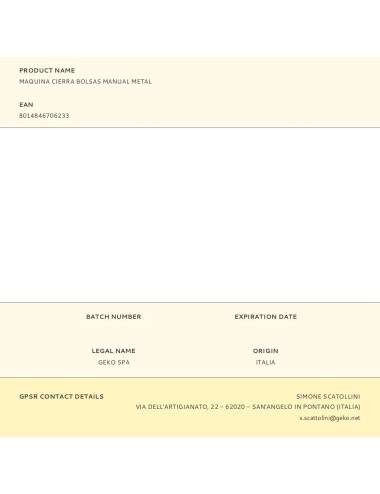 Maquina cierra bolsas manual metal