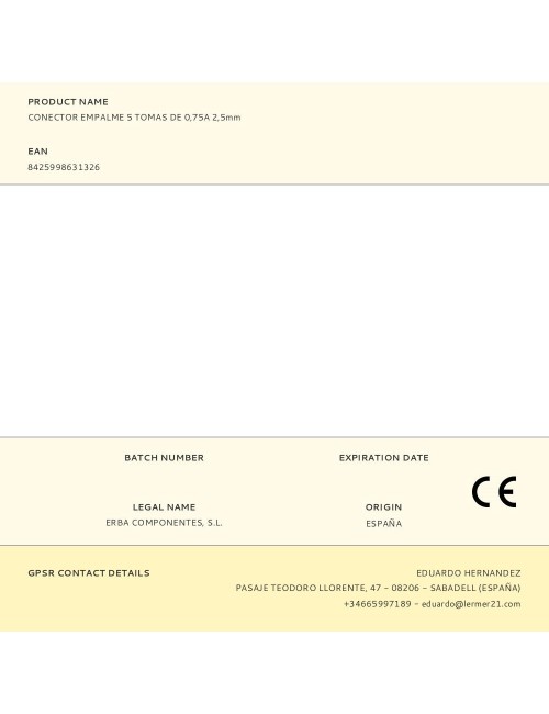 Conector empalme 5 tomas de 0,75a 2,5mm