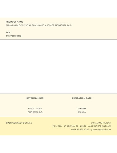 Cleaning block piscina con mango y solapa individual 3 uds