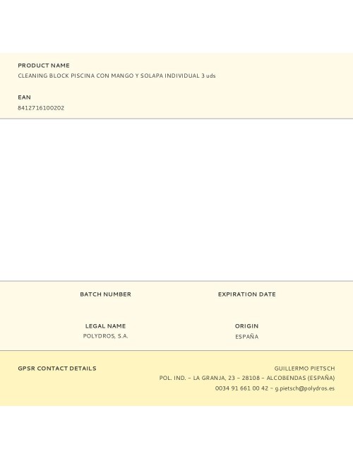 Cleaning block piscina con mango y solapa individual 3 uds
