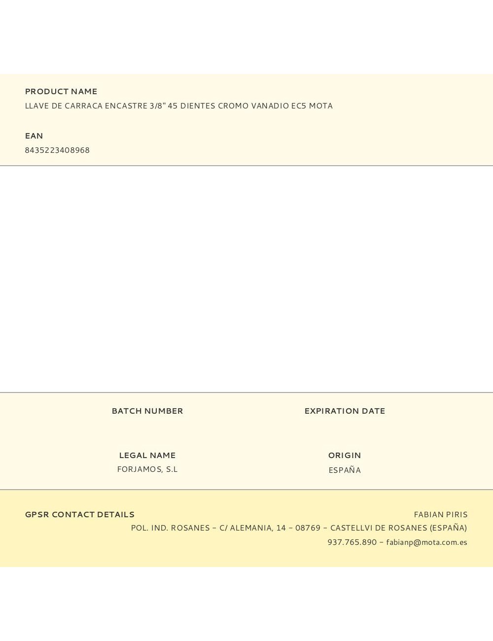 Llave de carraca encastre 3/8" 45 dientes cromo vanadio ec5 mota