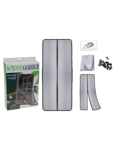 Mosquitera magnética negra 100 x 210 cm, 2 piezas 50 x 210 cm