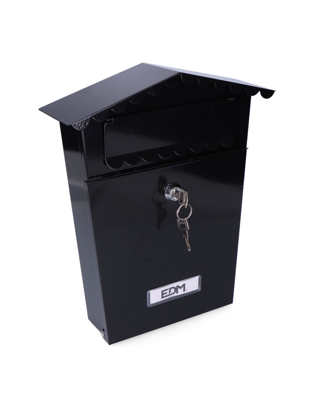 Buzon de acero modelo house negro 210 x 60 x 300 mm