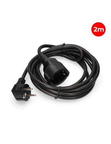 Prolongador con 1 toma 2p+t 16a 250v~ 2 m de cable h05vv-f 3g1,5mm, negro