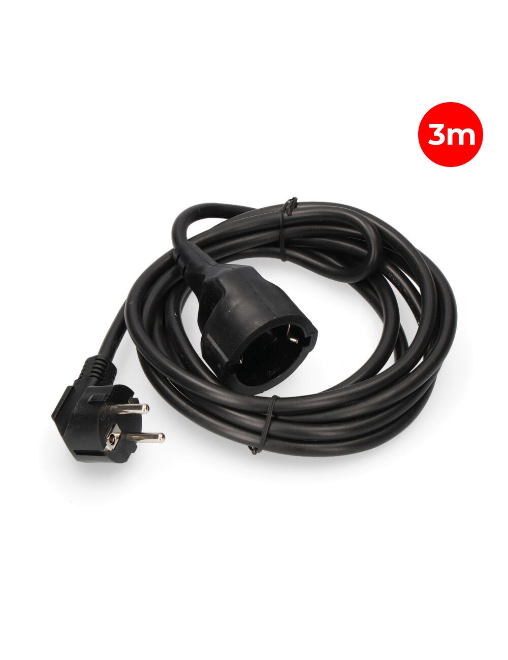Prolongador con 1 toma 2p+t 16a 250v~ 3 m de cable h05vv-f 3g1,5mm, negro