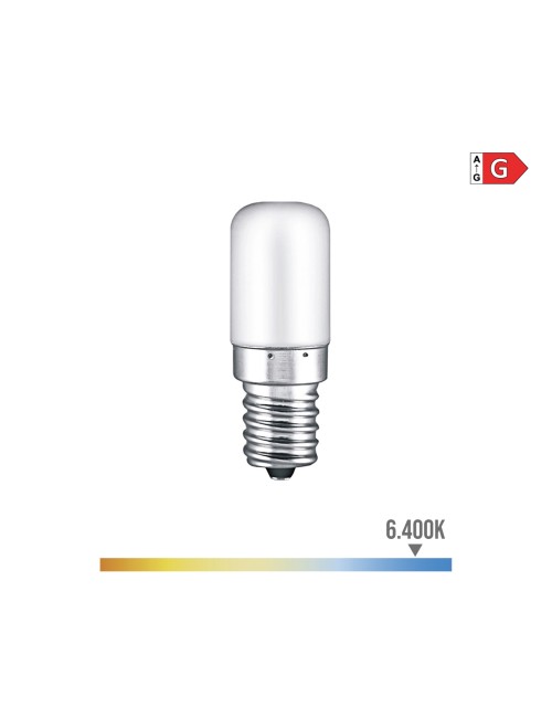 Bombilla pebetero tubular led e14 1,8 w 130 lm 6400 k luz fria ø1,8 x 4,8 cm