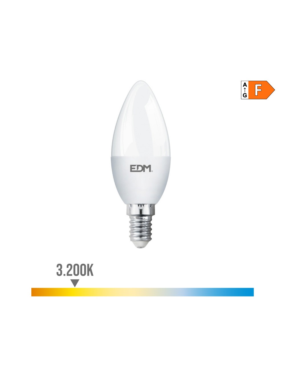 Bombilla vela led e14 7 w 600 lm 3200 k luz calida ø3,5 x 10,7 cm