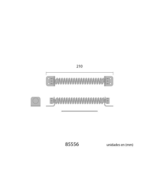 Muelle para puertas niquel 170mm