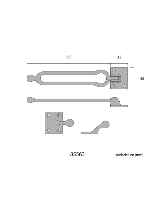 Retenedor puerta latón níquel mate