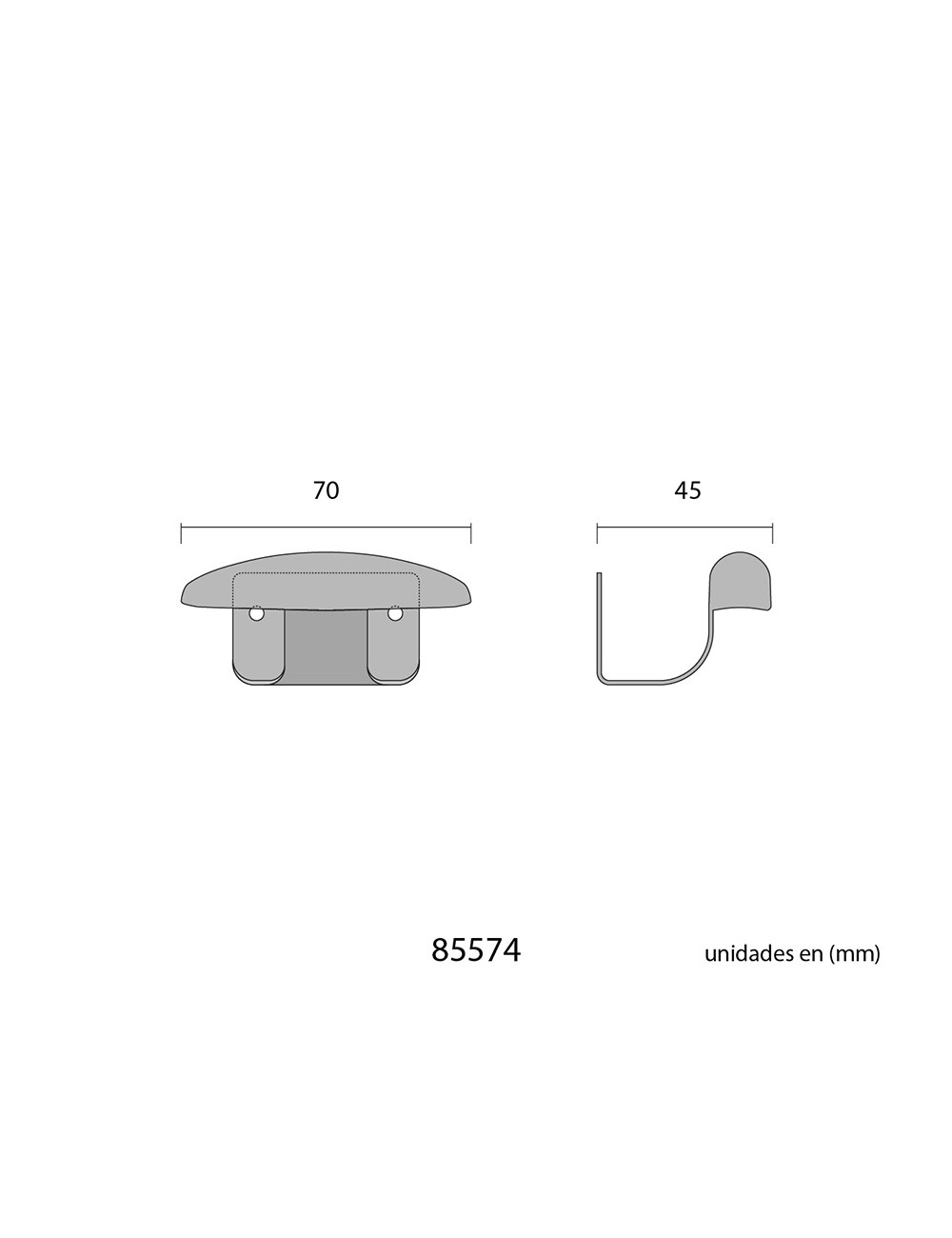 Colgador blanco 2 uds