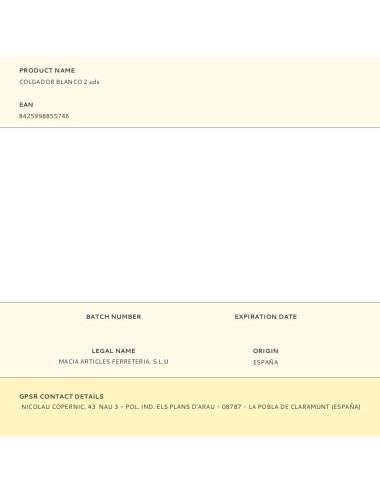 Colgador blanco 2 uds