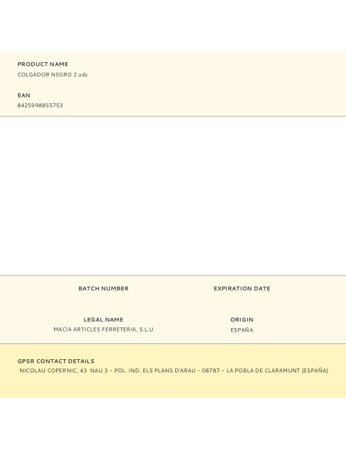 Colgador negro 2 uds