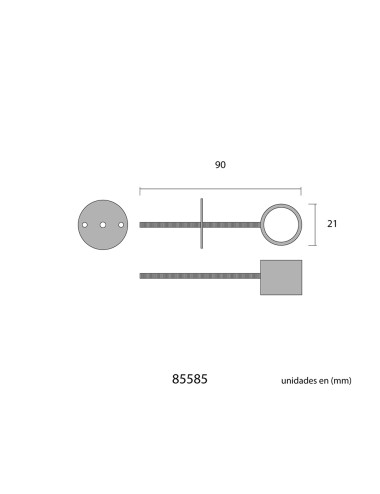 Soporte barra armario 21mm
