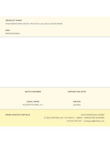 Disuasorio para gatos. pack de 6 unid. 50cm color verde