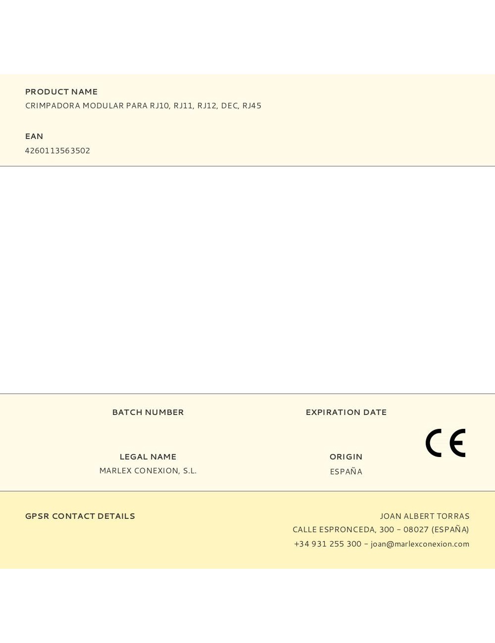 Crimpadora modular para rj10, rj11, rj12, dec, rj45