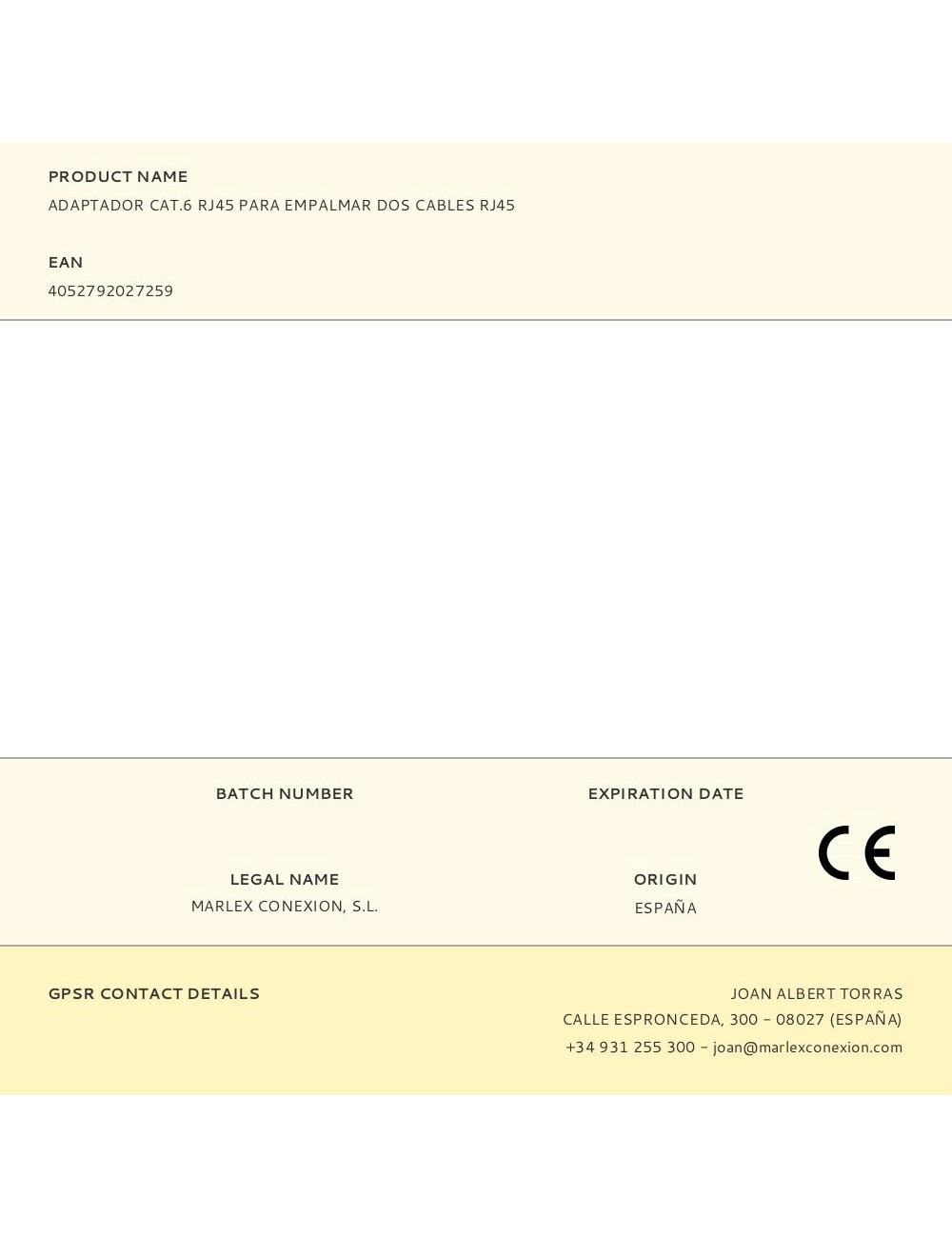 Adaptador cat.6 rj45 para empalmar dos cables rj45